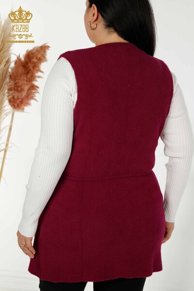 Wholesale Women's Vest Crystal Embroidered Purple - 30495 | KAZEE - Thumbnail