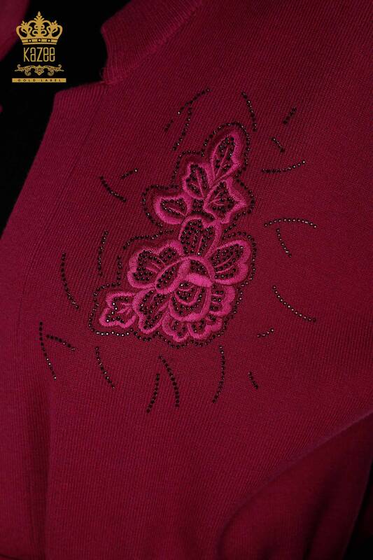 Wholesale Women's Vest Floral Patterned Lilac - 16813 | KAZEE
