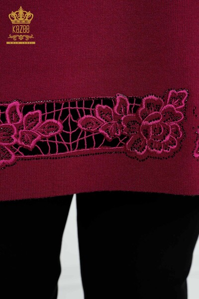 Wholesale Women's Vest Floral Patterned Lilac - 16813 | KAZEE - Thumbnail