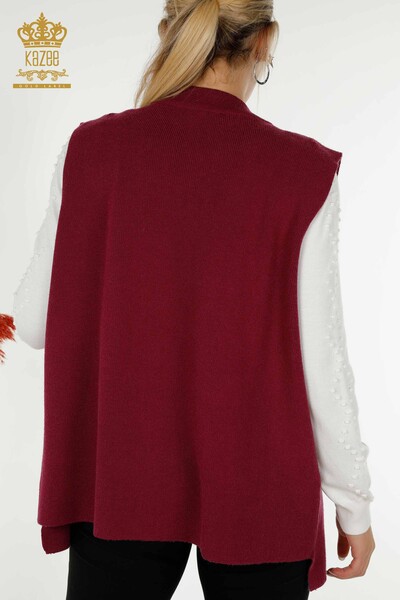 Wholesale Women's Vest Floral Embroidered Lilac - 30644 | KAZEE - Thumbnail