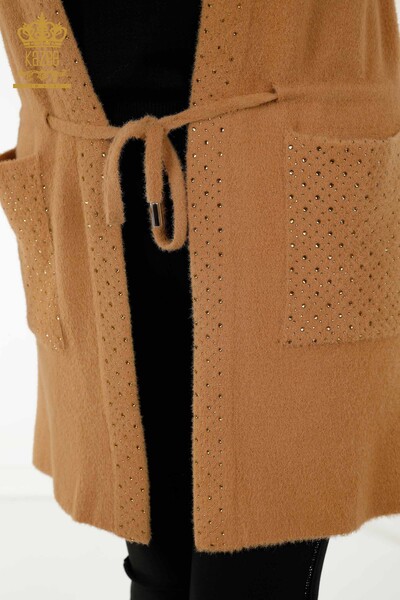Wholesale Women's Vest - Pocket - Camel - 30246 | KAZEE - Thumbnail