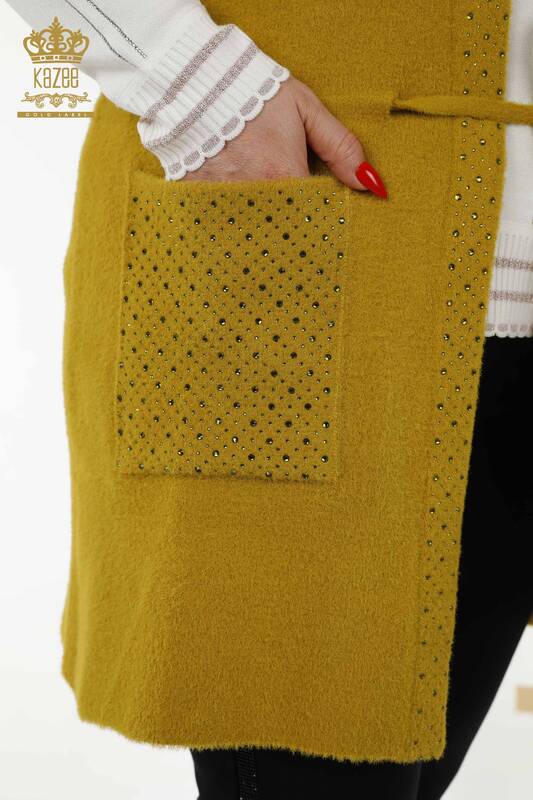 Wholesale Women's Vest - Pocket - Corded - Saffron - 30246 | KAZEE