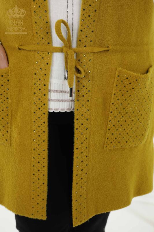 Wholesale Women's Vest - Pocket - Corded - Saffron - 30246 | KAZEE