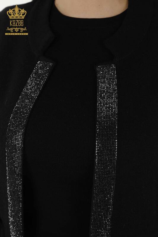 Wholesale Women's Vest - Pocket Detailed - Black - 30308 | KAZEE