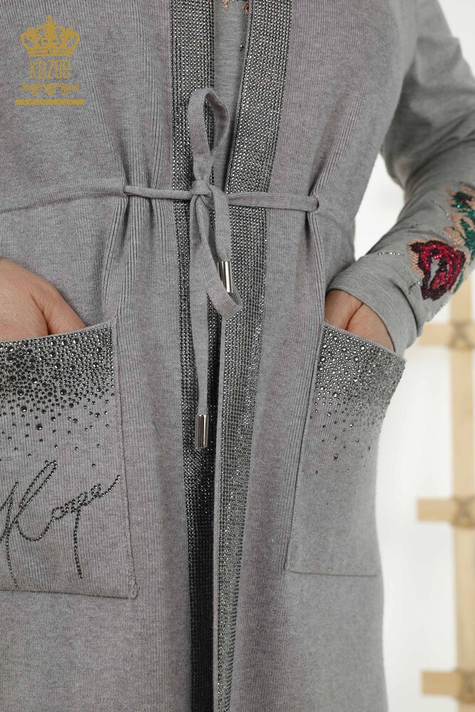 Wholesale Women's Vest - Pocket Detailed - Gray - 30299 | KAZEE - 5