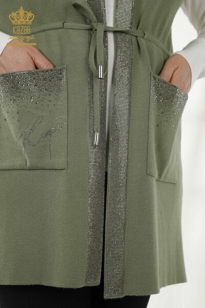 Wholesale Women's Vest - Pocket Detailed - Khaki - 30299 | KAZEE - 5