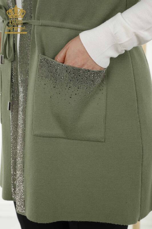 Wholesale Women's Vest - Pocket Detailed - Khaki - 30299 | KAZEE