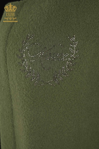 Wholesale Women's Vest - Pocket Stone Embroidered - Khaki - 30243 | KAZEE - Thumbnail