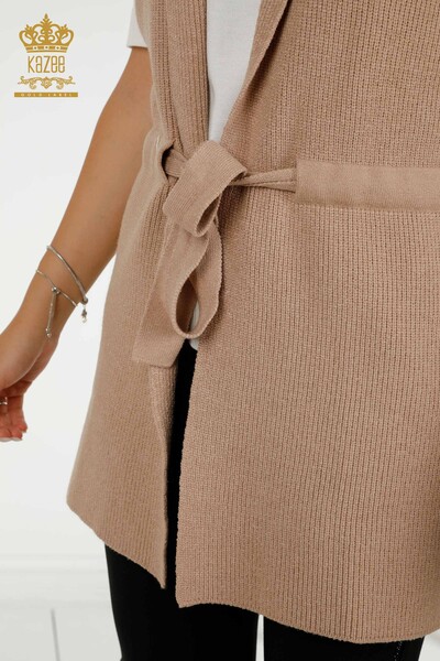 Wholesale Women's Vest with Rope Tie Mink - 30410 | KAZEE - Thumbnail