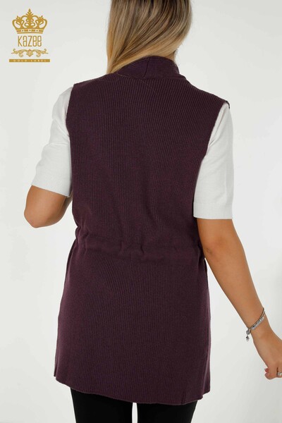 Wholesale Women's Vest with Rope Tie Purple - 30410 | KAZEE - Thumbnail