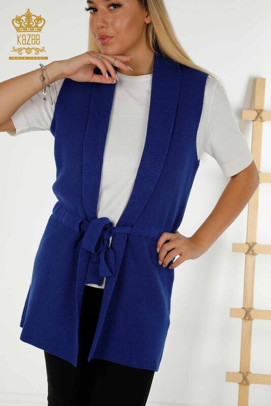 Wholesale Women's Vest with Rope Tie Saks - 30410 | KAZEE