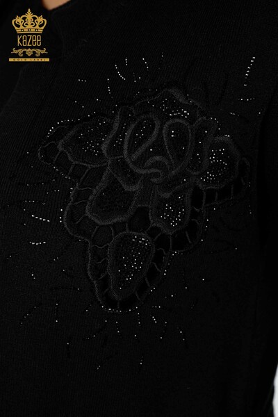 Wholesale Women's Vest Stone Embroidered Black - 16830 | KAZEE - Thumbnail