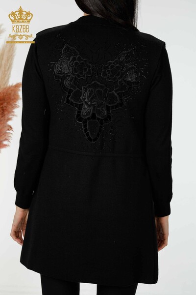 Wholesale Women's Vest Stone Embroidered Black - 16830 | KAZEE - Thumbnail