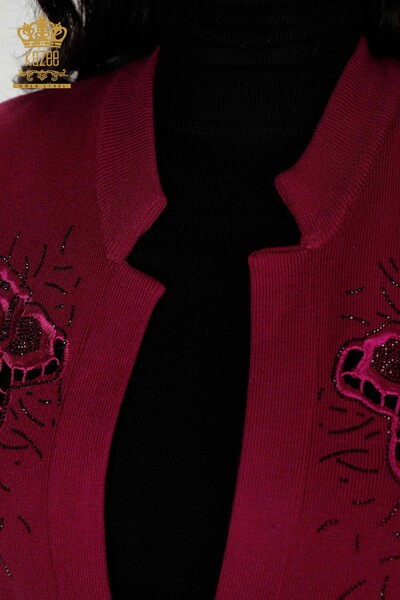 Wholesale Women's Vest Stone Embroidered Lilac - 16830 | KAZEE - Thumbnail