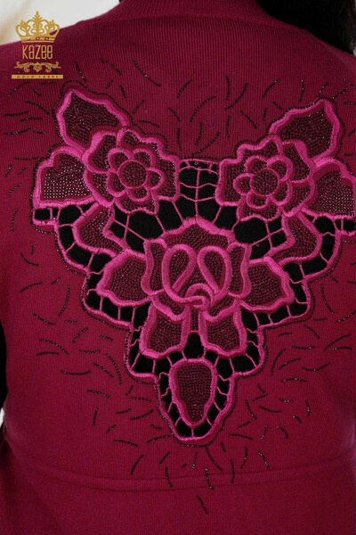 Wholesale Women's Vest Stone Embroidered Lilac - 16830 | KAZEE - 9