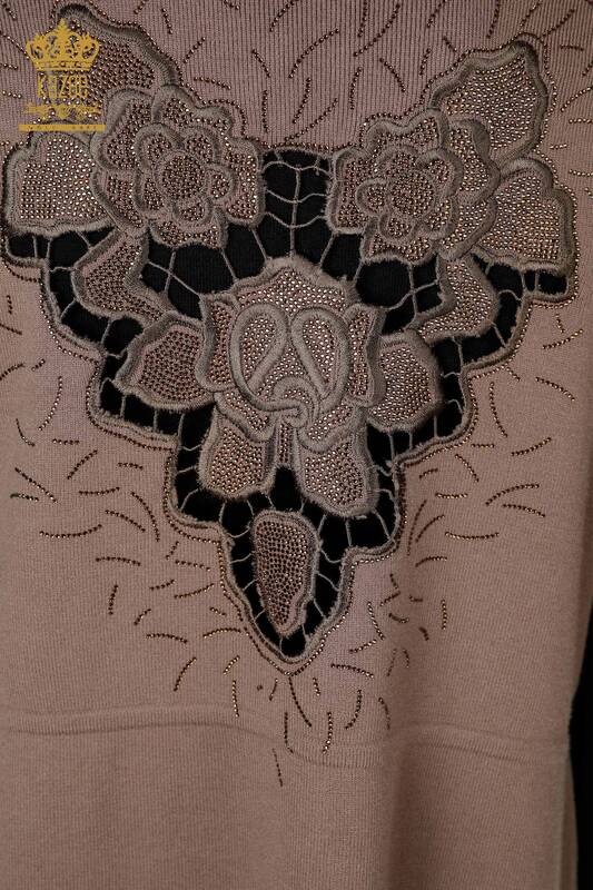 Wholesale Women's Vest Stone Embroidered Mink - 16830 | KAZEE