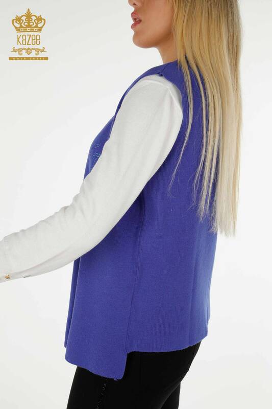 Wholesale Women's Vest Stone Embroidered Saks - 30411 | KAZEE