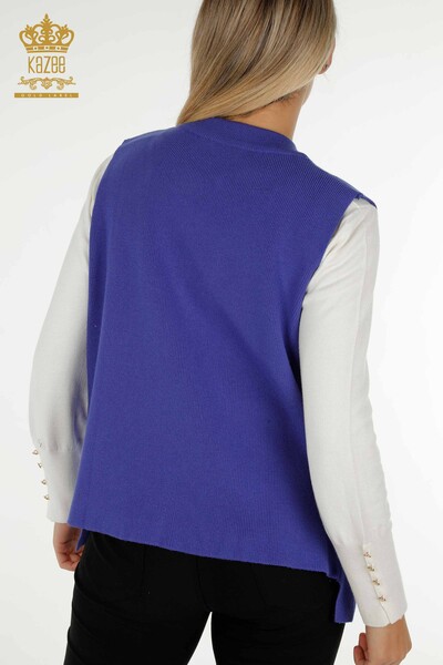 Wholesale Women's Vest Stone Embroidered Saks - 30411 | KAZEE - Thumbnail