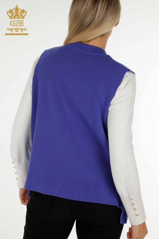 Wholesale Women's Vest Stone Embroidered Saks - 30411 | KAZEE