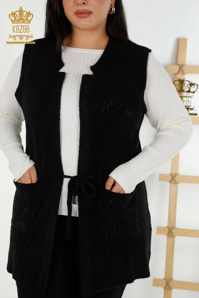 Wholesale Women's Vest Two Pockets Navy Blue - 30582 | KAZEE - Thumbnail