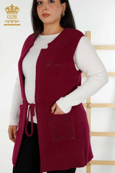 Wholesale Women's Vest Two Pockets Purple - 30582 | KAZEE - Thumbnail