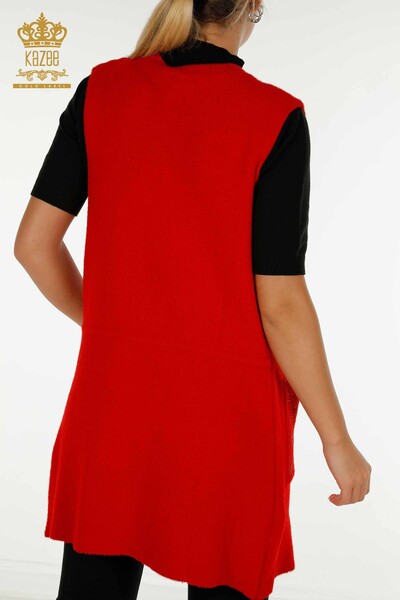 Wholesale Women's Vest Two Pockets Red - 30582 | KAZEE - Thumbnail