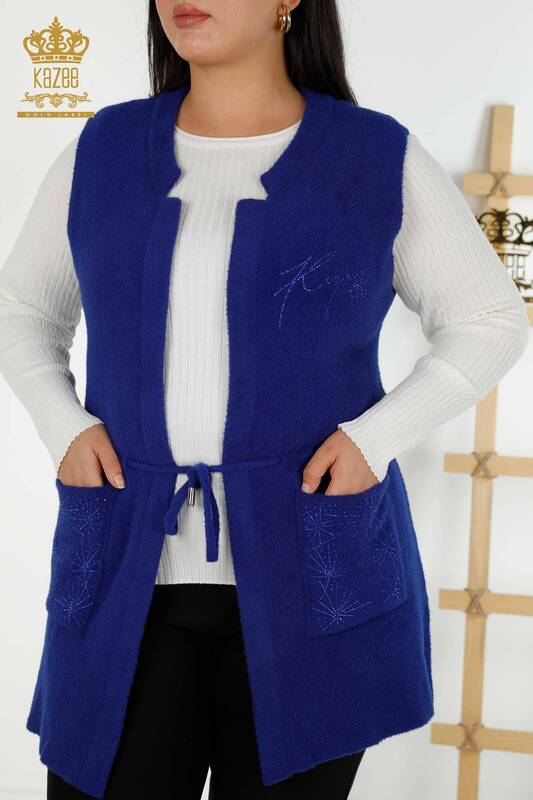 Wholesale Women's Vest Two Pockets Saks - 30582 | KAZEE