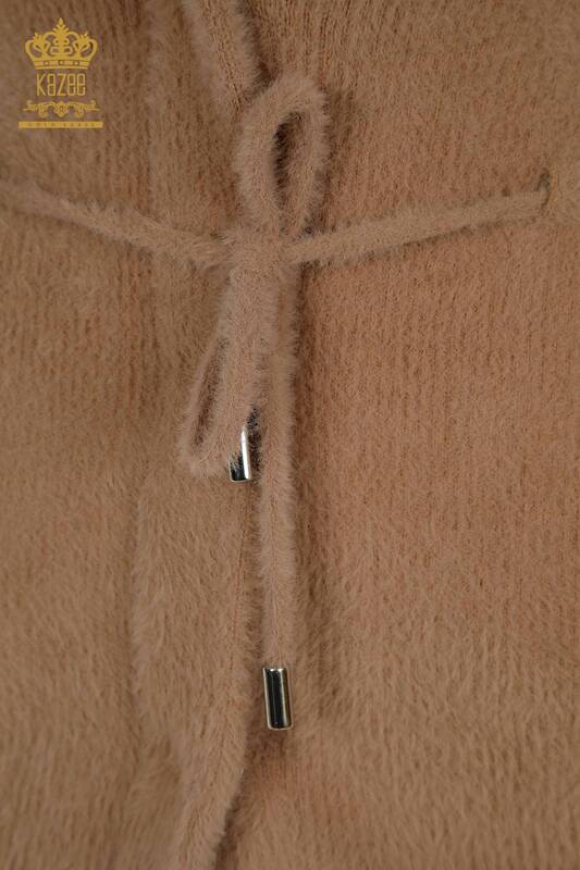Wholesale Women's Angora Cardigan with Tie Detail Mink - 30269 | KAZEE