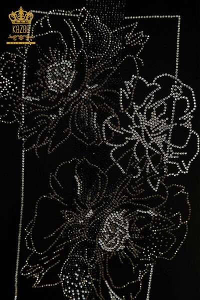 Wholesale Women's Blouse Stone Embroidered Black - 79502 | KAZEE - Thumbnail (2)