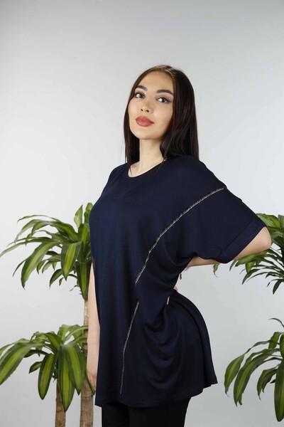 Wholesale Women's Blouse Cotton Tiger Pattern Double Sleeve - 77591 | KAZEE - Thumbnail