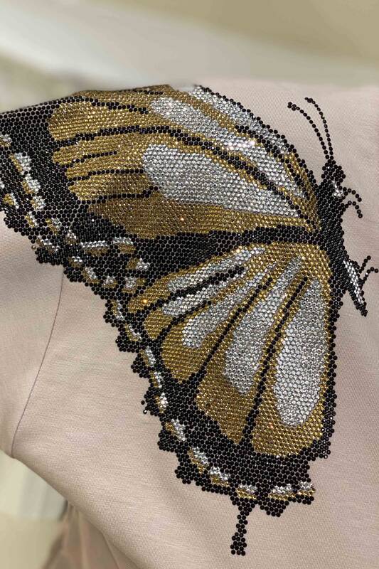 Wholesale Women's Butterfly Detailed Tracksuit Set - 17177 | Kazee
