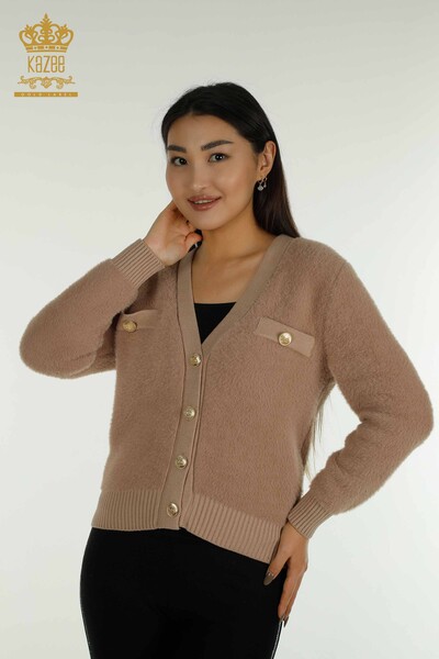 Wholesale Women's Cardigan Button Detailed Mink - 30626 | KAZEE 