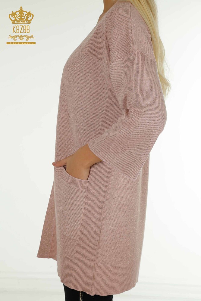 Wholesale Women's Cardigan Glitter Powder - 30135 | KAZEE - 5