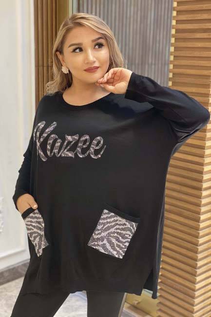Wholesale Women's Clothing Pockets Shiny Stone Knitwear - 16099 | Kazee