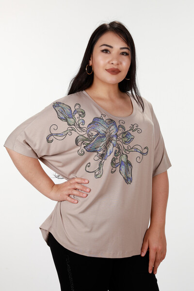 Kazee - Wholesale Women's Combed Cotton Flower Embroidered Bat Sleeve - 78890 | KAZEE