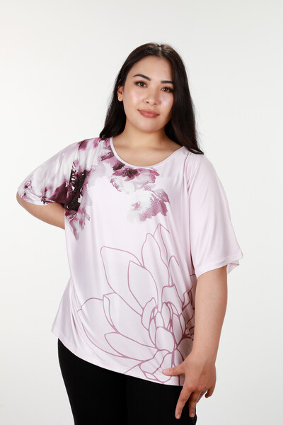 Wholesale Women's Combed Cotton Digital Floral Pattern - 12055 | KAZEE - Thumbnail