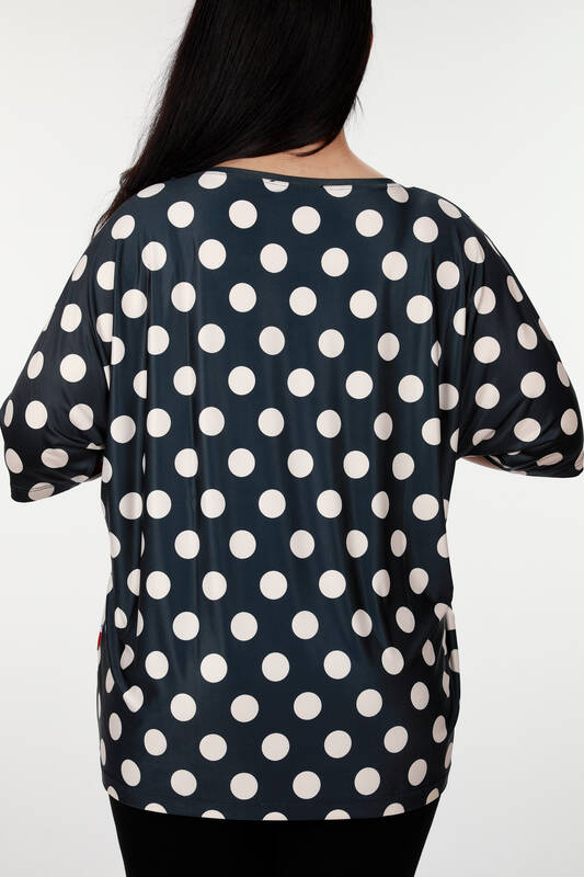 Wholesale Women's Combed Cotton Digital Polka Dot and Floral Pattern - 12049 | KAZEE