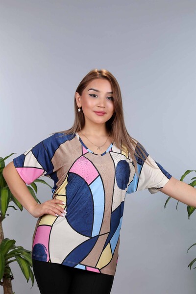 Wholesale Ladies Combed Cotton Digital Printed Striped Color - 12024 | KAZEE - Thumbnail