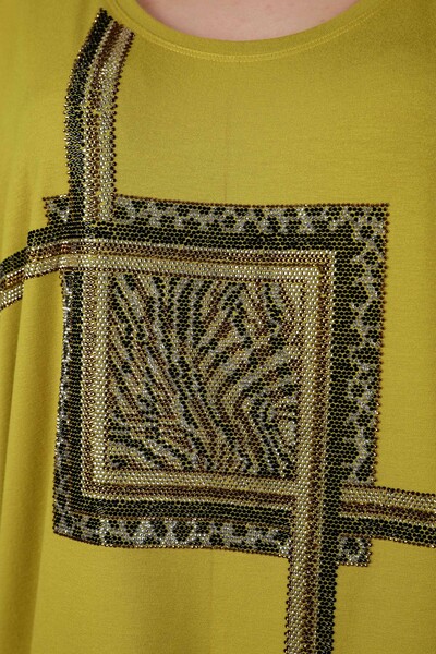 Wholesale Women's Combed Cotton Ethnic and Stone Detailed Viscose - 78909 | KAZEE - Thumbnail (2)