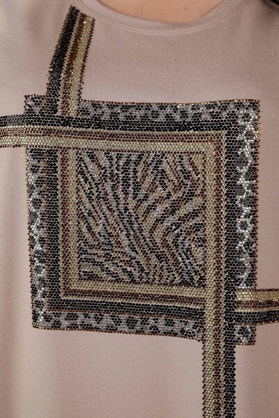 Wholesale Women's Combed Cotton Ethnic and Stone Detailed Viscose - 78909 | KAZEE - Thumbnail