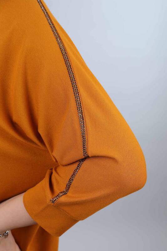 Wholesale Women's Combed Cotton Kazee Logo V Neck Long Sleeve - 77866 | KAZEE