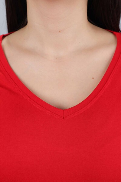 Wholesale Women's Combed Cotton Shoulder Patterned Plus Size - 77904 | KAZEE - Thumbnail