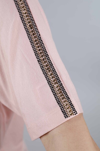 Wholesale Women's Combed Cotton Tiger Pattern Stone Embroidery - 77650 | KAZEE - Thumbnail