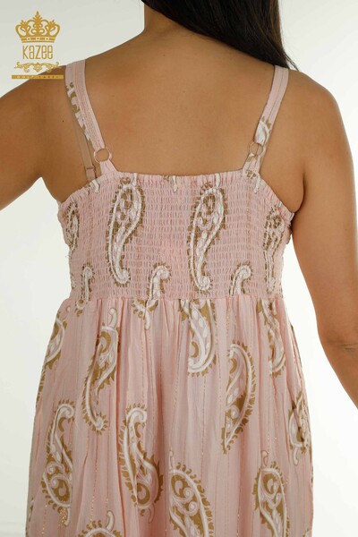 Wholesale Women's Dress Embroidered Powder - 2404-111 | D - Thumbnail