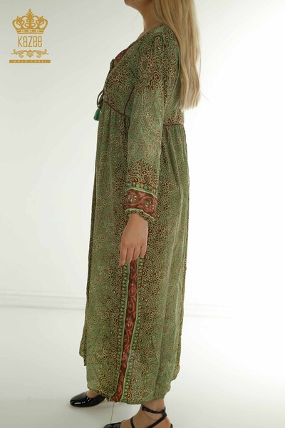 Wholesale Women's Dress Mixed Patterned Green - 2404-2222 | D - Thumbnail
