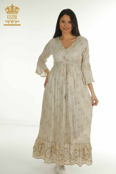 Wholesale Women's Dress Mixed Patterned Mink - 2404-1113 | D - Thumbnail