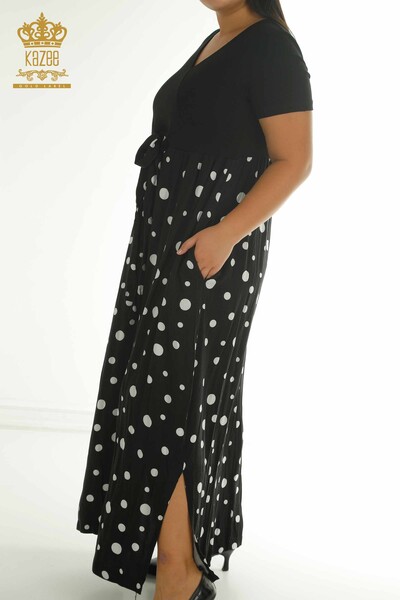 T - Wholesale Women's Dress - Polka Dot - Black Ecru - 2405-10144 | T (1)