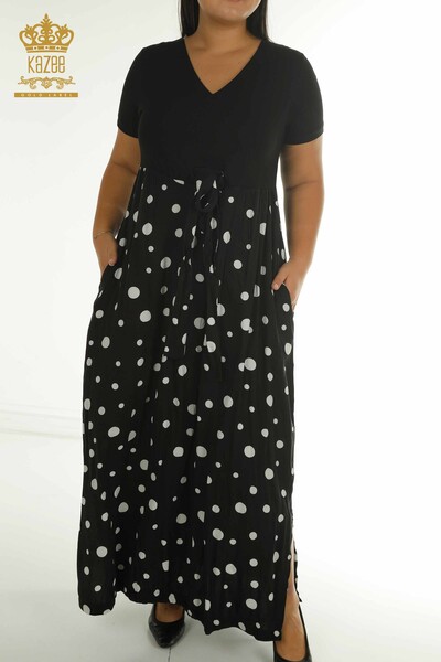 Wholesale Women's Dress - Polka Dot - Black Ecru - 2405-10144 | T - Thumbnail (2)