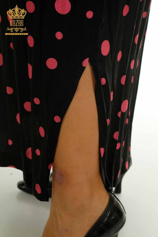 Wholesale Women's Dress - Polka Dot - Black Fuchsia - 2405-10144 | T