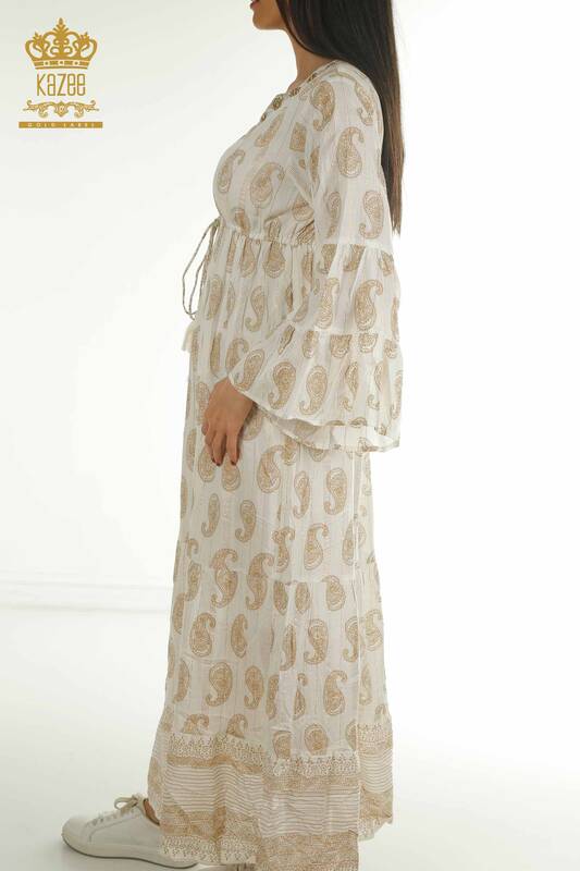 Wholesale Women's Dress Tassel Detailed Beige - 2402-1112 | S&M